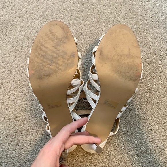 White Lace Up Heels - Picture 10 of 14